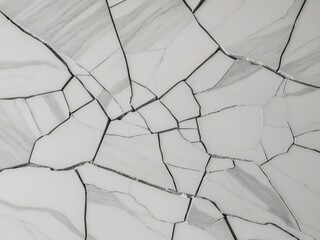 White Cracked Marble Abstract Background.
