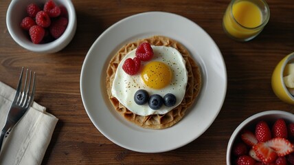 Delicious and Nutritious Breakfast Spread: Top View in Slow Motion (Full HD)