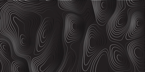 Fototapeta premium Abstract design with black and white abstract papercut and multi-layer cutout geometric pattern on vector Topographic canyon geometric map relief texture with curved layers beautiful design. 
