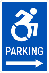 Handicapped reserved parking signs. Wheelchair ramp access sign symbol vector.