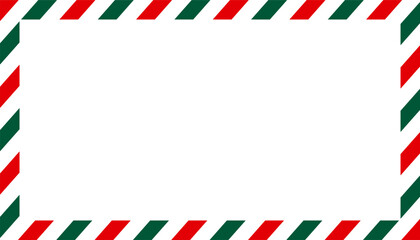 Obraz premium Christmas border frame. Candy cane rectangle frame. Merry Christmas card elements for decoration. New Year picture frame ribbon with red, green and white stripes