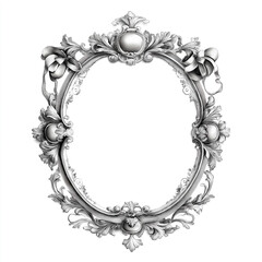 Elegant Vintage Baroque Ornamental Engraved Floral Frame with Decorative Flourish Design