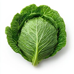 Obraz premium Fresh Green Cabbage: A Close-Up Look at the Lush Texture and Vibrant Color of Nature