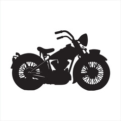 Fototapeta premium classic and Retro vintage motorcycle silhouette on white background 