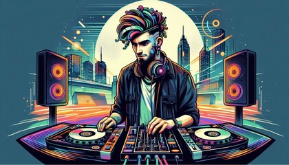 dj and music content created with generative AI software.
