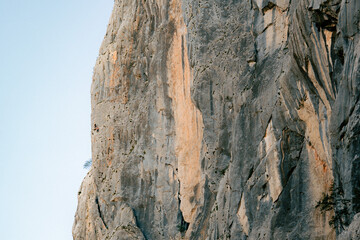 two alpinist climbers climbing in big wall in paklenica national park, , multi pitch, climbing, croatia, paklenica, national park, alpinism