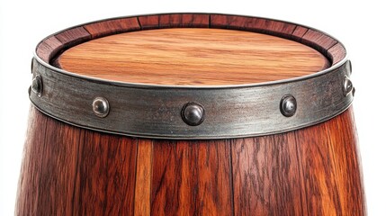 A barrel with a metal band around it
