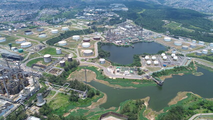Industrial Aerial View of the Capuava Petrochemical Complex in Santo André, São Paulo – A Hub...
