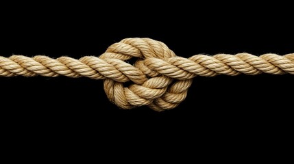 A rope with a knot tied in it