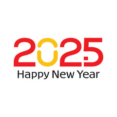 2025 Happy New Year Lettering Vector Art for Festive Greetings