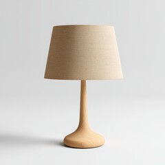 Obraz premium Elegant Contemporary Wooden Lamp with Soft Fabric Shade for Modern Home Decor