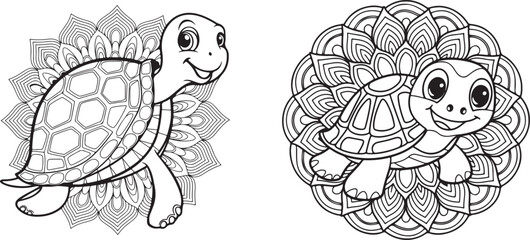 hand drawn illustration of a turtle