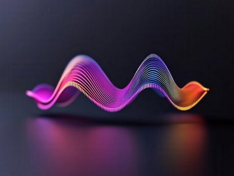Dynamic vocal range, vibrant sound wave patterns, 3D illustration