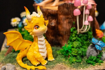 Artistic colorful handmade chocolate cakes. Cakes with a lot of artistic details. Characters on...