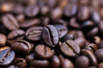 roasted coffee beans, can be used as a background or texture
