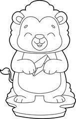 Lion Envelope Animal Vector Graphic Art Illustration