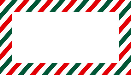Obraz premium Christmas border frame. Candy cane rectangle frame. Merry Christmas card elements for decoration. New Year picture frame ribbon with red, green and white stripes