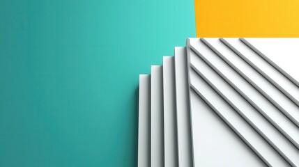 Obraz premium Contemporary white skyscraper, elegant geometric lines, 3D illustration