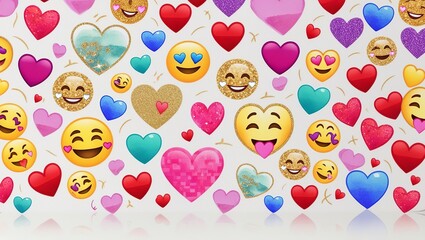 Set of 21 different simple red hearts isolated on white (Heart Emoji)