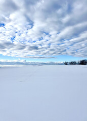 Clouds over snow