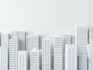 Naklejka premium Urban innovation district, modern white buildings, 3D illustration