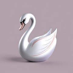 Fototapeta premium Elegant White Swan Figurine Decorative Art