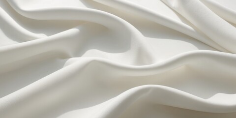Obraz premium Abstract Flowing Fabric Waves with Light Shadows in White.