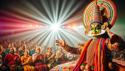 Traditional Kathakali Dancer Kerala India