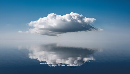 Obraz premium Grey Cloud Reflected in Clear Water
