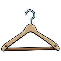 wooden hanger isolated on white