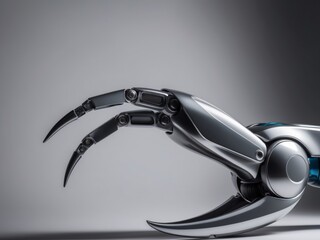 Sleek Metallic Robotic Claw Design Concept.