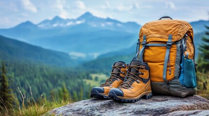 Adventure Awaits: Hiking Gear on Mountain