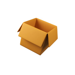 Delivery open box isolated 3d render icon illustration