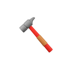 Hammer isolated 3d render icon illustration