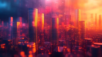 Fototapeta premium sunset in the city