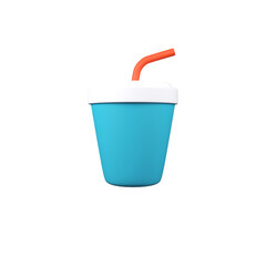 Plastic cup isolated 3d render icon illustration