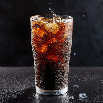 boire, en verre, coca, glace, boisson gazeuse, froid, boisson, liquide, cocktail, alcool, isol&eacute;, brun, coca, blanc, rafra&icirc;chissement, bouillonner, th&eacute;, aliment, eau, coupe, cool, cube, carbonate, frai