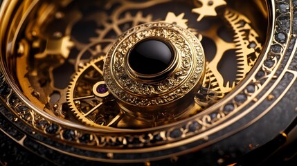 Obraz premium Clock gears mechanism watch composition background 