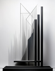 Obraz premium Abstract Black Lines on White Background