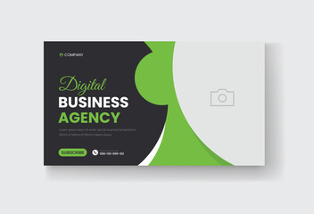 Corporate business and digital marketing youtube thumbnail or web banner template