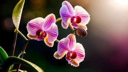 Delicate Orchids in Morning Light
