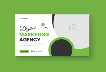 Corporate business and digital marketing youtube thumbnail or web banner template