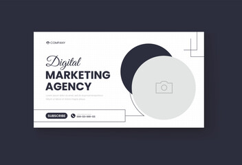 Corporate business and digital marketing youtube thumbnail or web banner template