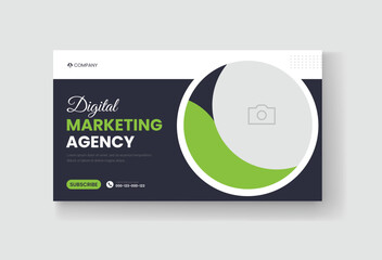 Corporate business and digital marketing youtube thumbnail or web banner template