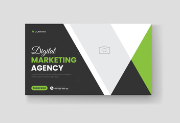 Corporate business and digital marketing youtube thumbnail or web banner template