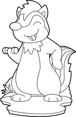 Skunk Bodybuilder Dumbbell Bodybuilding Animal Vector Graphic Art Illustration