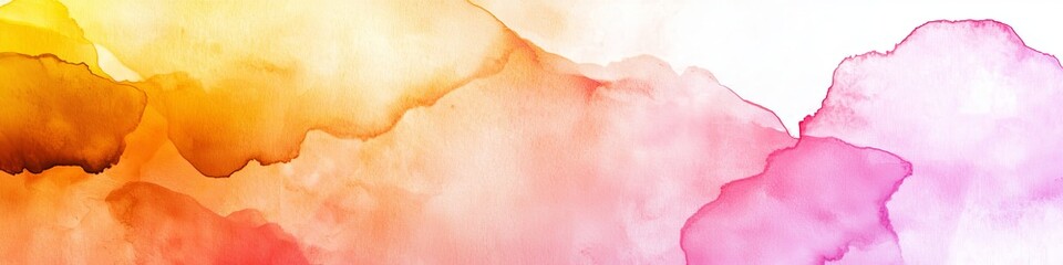 Fototapeta premium A vibrant abstract watercolor painting featuring warm hues of orange and pink blending seamlessly.