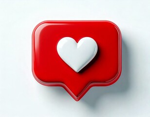 social media like notification icon with heart symbol. Social media success concept - 3d rendering