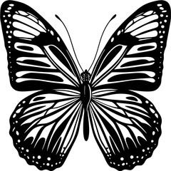 Butterfly silhouette Vector Illustration isolated on white background