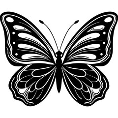 Butterfly silhouette Vector Illustration isolated on white background